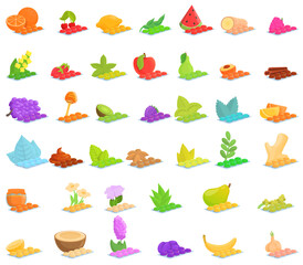 Cough drops icons set. Cartoon set of cough drops vector icons for web design