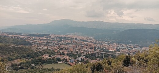 Obraz premium Panorama of an Italian town in the Abruzzo region