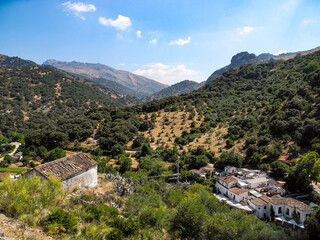 Fototapeta na wymiar Scenic view of the surrounding landscape, seen from the old town of Ronda, Andalusia, Spain