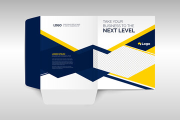 Clean folder template design for company with vector and colorful. Element of stationery. - obrazy, fototapety, plakaty