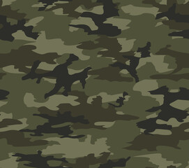 Fototapeta premium Vector army camouflage, khaki background, stylish pattern. Forest print.