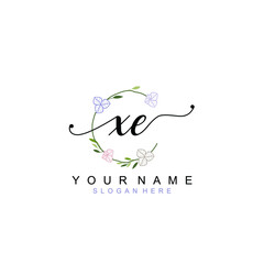 XE beautiful Initial handwriting logo template