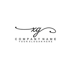 XG beautiful Initial handwriting logo template