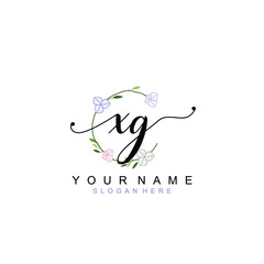 XG beautiful Initial handwriting logo template