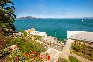 San Francisco, California, United States - August 14, 2016: Garden of San francisco Alcatraz...