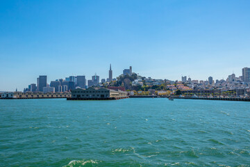 San Francisco, California, United States - August 14, 2016: Alcatraz boat tour to Alcatraz island in San Francisco pier 33, California in the United States.