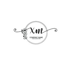 XM beautiful Initial handwriting logo template