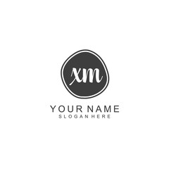 XM beautiful Initial handwriting logo template