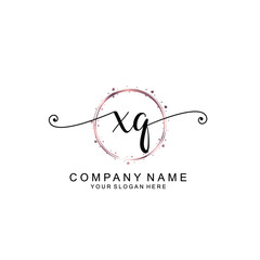 XQ beautiful Initial handwriting logo template