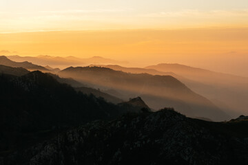 Fototapeta premium mountains landscape at sunset