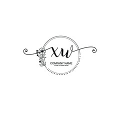 XW beautiful Initial handwriting logo template