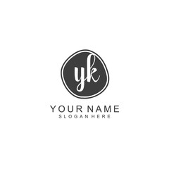 YK beautiful Initial handwriting logo template