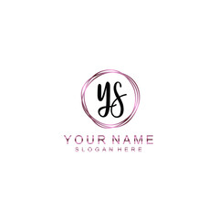 YS beautiful Initial handwriting logo template