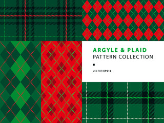 Argyle and plaid pattern collection - 421098998