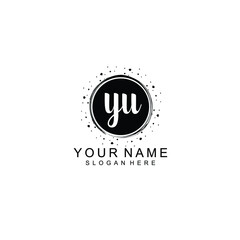 YU beautiful Initial handwriting logo template