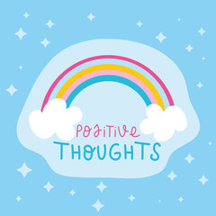 positive thoughts lettering
