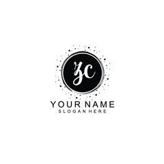 ZC beautiful Initial handwriting logo template