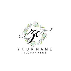 ZC beautiful Initial handwriting logo template