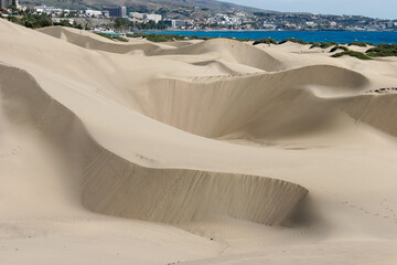 MASPALOMAS, GRAN CANARIA/CANARY ISLANDS - FEBRUARY 18 : A view of the sand dunes near Maspalomas...