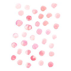 Fototapeta premium Hand drawn abstract watercolor background with light pink powder circles