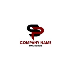 initial SP logo design