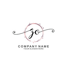 ZO beautiful Initial handwriting logo template