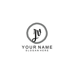 ZV beautiful Initial handwriting logo template