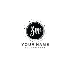 ZW beautiful Initial handwriting logo template