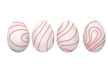 Watercolor Easter egg illustration on white background 