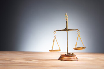 Law scales on the table