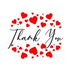 Thank You Card. Hand Written Lettering for Title, Heading, Photo Overlay, Wedding Invitation, Thank You Message.