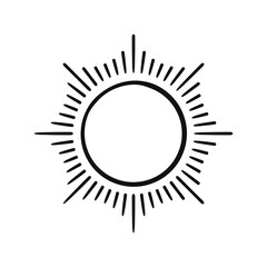 Vintage Sun Symbol hand drawn sketch vector illustration