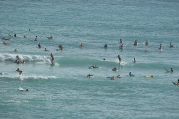 The Waikiki surf break on a normal day