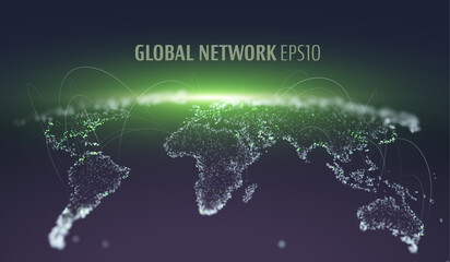 World network iot telecommunication vector background. IOT tech graph. Trade decentralized blockhain background