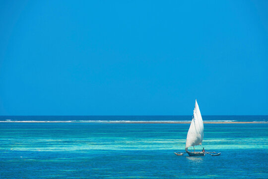 A traditional Boat at Diani Beach - Galu Beach - Kenya, Africa