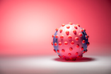 Concept image of the coronavirus on the pink background