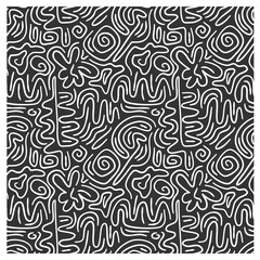 Seamless pattern with white maze lines and waves. 