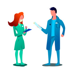 Doctor and nurse. Medical and health concept Illustration