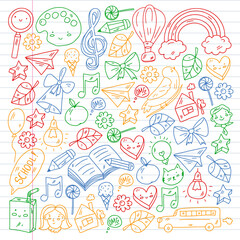 Education icons set. School and colledge. Creativity and imagination.