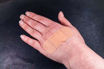 hand with bandage