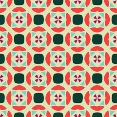  Geometric vector pattern with triangular elements. Seamless abstract ornament for wallpapers and backgrounds. 