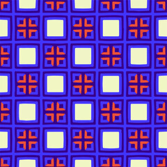  Geometric vector pattern with triangular elements. Seamless abstract ornament for wallpapers and backgrounds. 