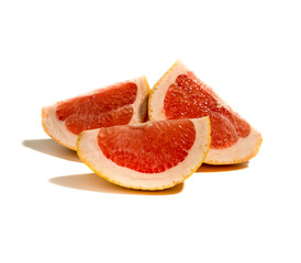 Sliced pomelo grapefruit isolated on white