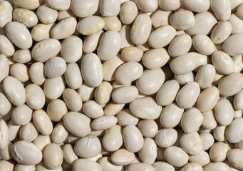 Haricot beans texture, macro shot. Legumes background.