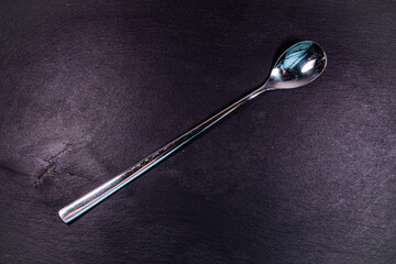 spoon on a black
