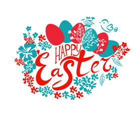 Happy Easter text. Vector illustration