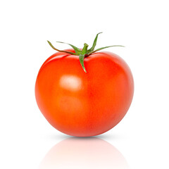 fresh tomato with shadow isolated on white