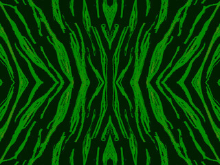 Seamless Ethnic Print. Fashion Tribal Leather. African Background. Green Zebra Skin. Zoo Wave Stripe. Ethnic Texture. Psychedelic Safari Background. Tiger Fur. Ethnic Pattern.