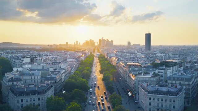 Paris view from Triumphal Arch, France