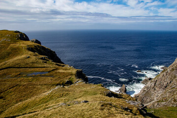 The beautiful hiking area at the cliffs of Slieve League, County Donegal, Ireland
